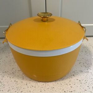 Vintage SUNFROST Therm-O-Ware Ice Bucket Cooler | Harvest Gold | Clips on Sides